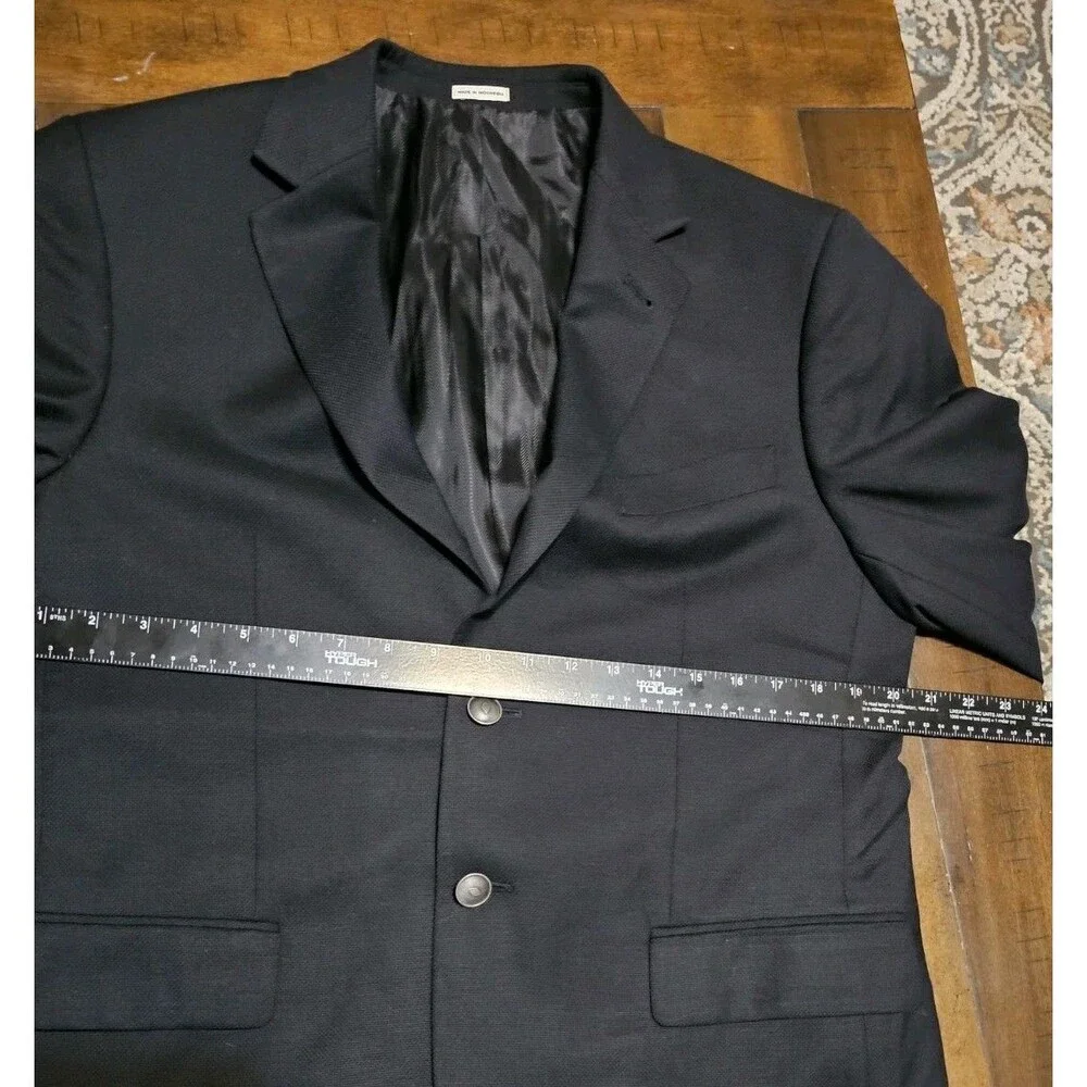 Joseph Abboud Heritage Blazer Mens 40 Short Black 100% Wool Reda Fabric Italy